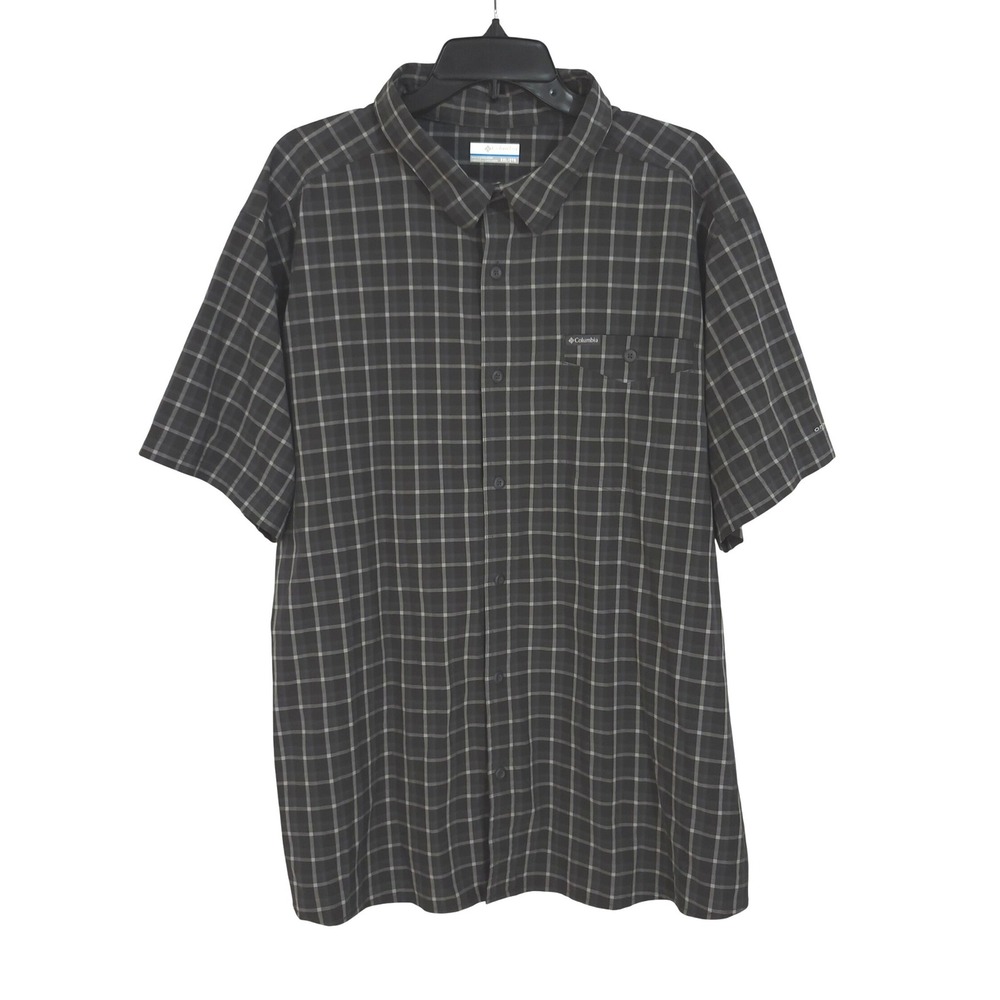 Columbia Omni-Shade Short Sleeve Button Up Performance Shirt Mens XXL Plaid